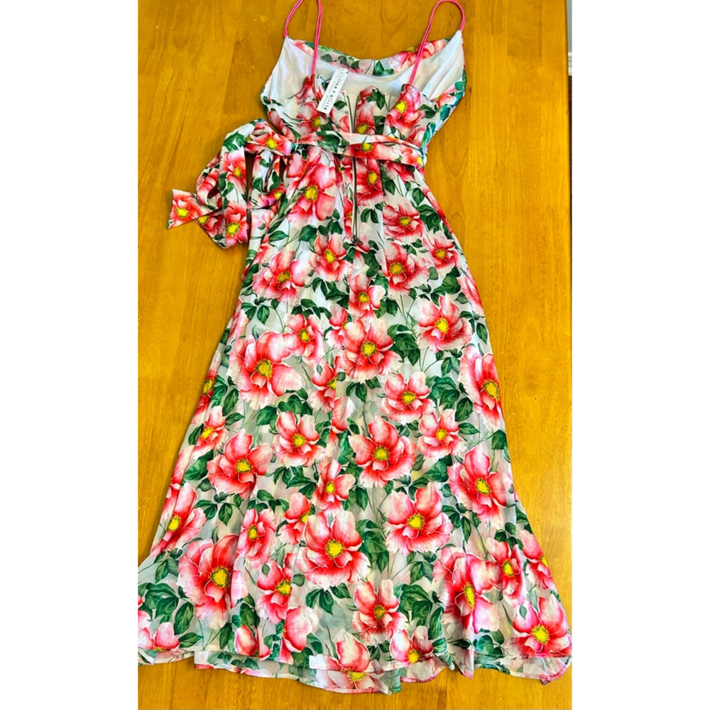 .NWT ALICE + OLIVIA Samantha Floral Silk Blend Midi Dress SZ 14 - Picture 13 of 16